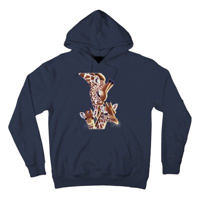 Giraffe Family A Nudge From Mom Hoodie