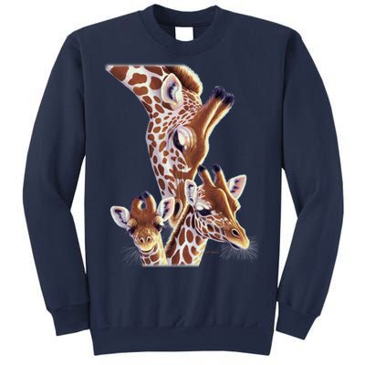 Giraffe Family A Nudge From Mom Sweatshirt