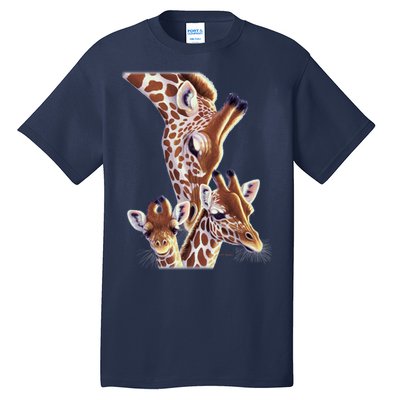 Giraffe Family A Nudge From Mom Tall T-Shirt