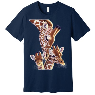 Giraffe Family A Nudge From Mom Premium T-Shirt