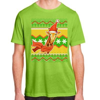 Giraffe Ugly Christmas Adult ChromaSoft Performance T-Shirt