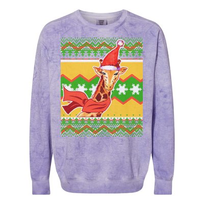 Giraffe Ugly Christmas Colorblast Crewneck Sweatshirt