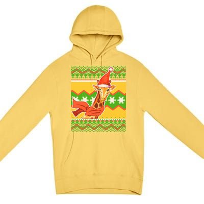 Giraffe Ugly Christmas Premium Pullover Hoodie