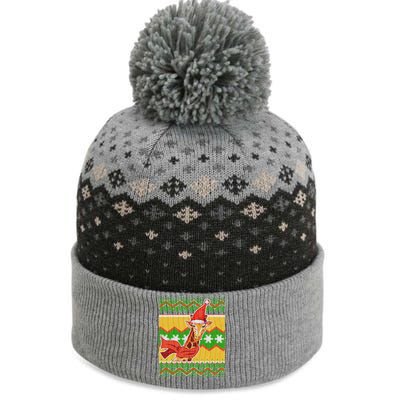 Giraffe Ugly Christmas The Baniff Cuffed Pom Beanie