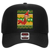 Giraffe Ugly Christmas High Crown Mesh Back Trucker Hat