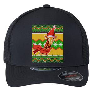 Giraffe Ugly Christmas Flexfit Unipanel Trucker Cap