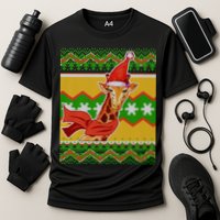 Giraffe Ugly Christmas Cooling Performance Crew T-Shirt