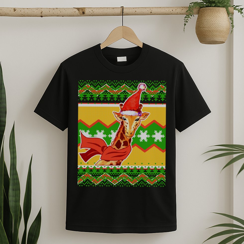 Giraffe Ugly Christmas T-Shirt