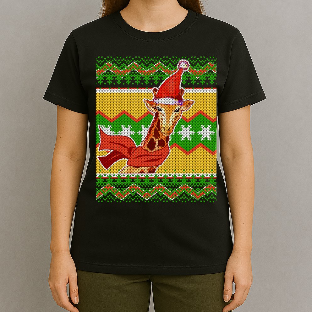 Giraffe Ugly Christmas T-Shirt