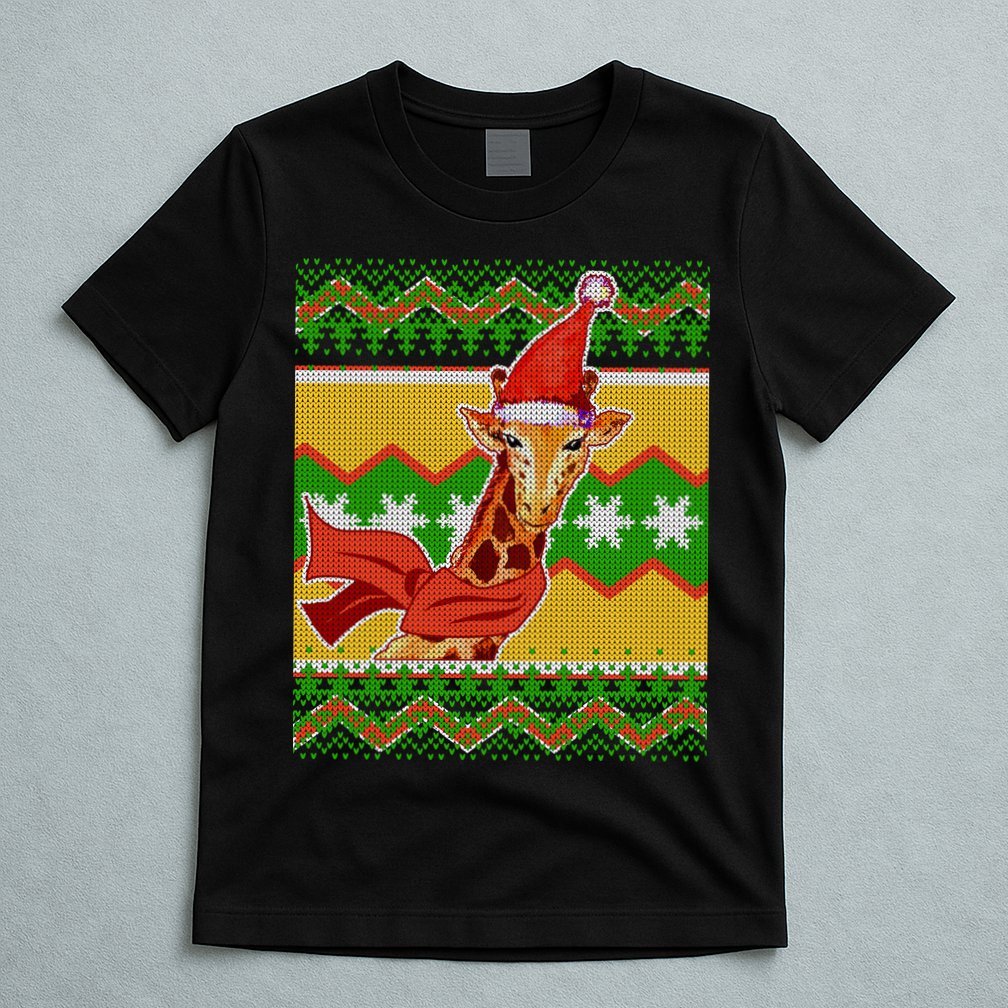 Giraffe Ugly Christmas T-Shirt