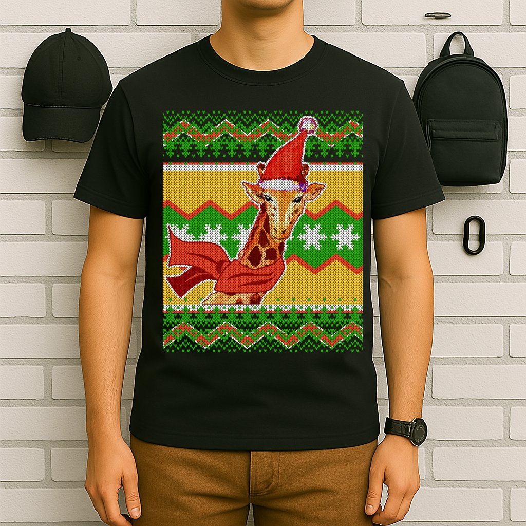 Giraffe Ugly Christmas T-Shirt