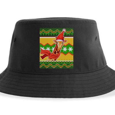 Giraffe Ugly Christmas Sustainable Bucket Hat