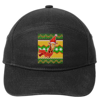 Giraffe Ugly Christmas 7-Panel Snapback Hat