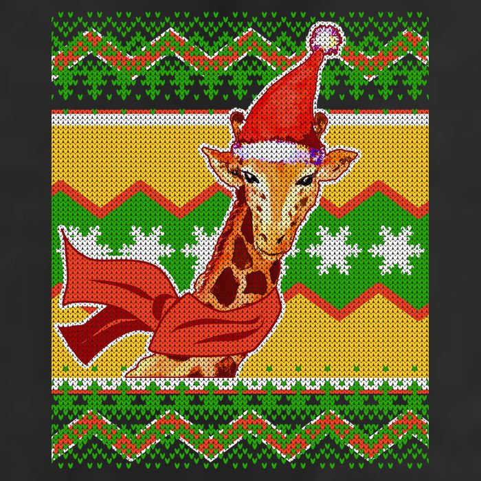 Giraffe Ugly Christmas Adult Drive Performance Visor