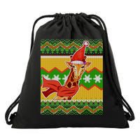 Giraffe Ugly Christmas Drawstring Bag