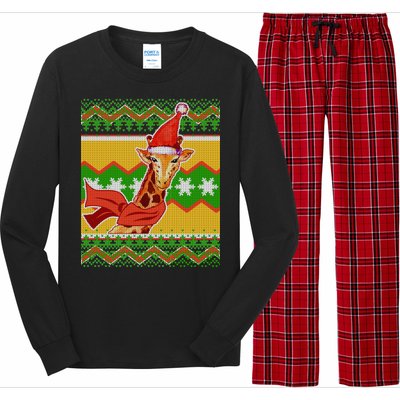 Giraffe Ugly Christmas Long Sleeve Pajama Set