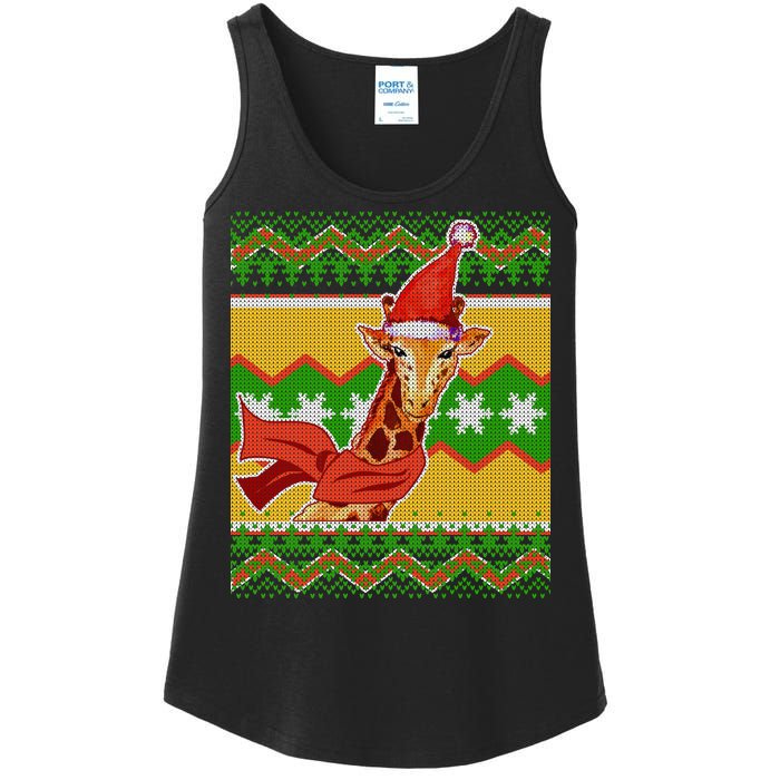 Giraffe Ugly Christmas Ladies Essential Tank