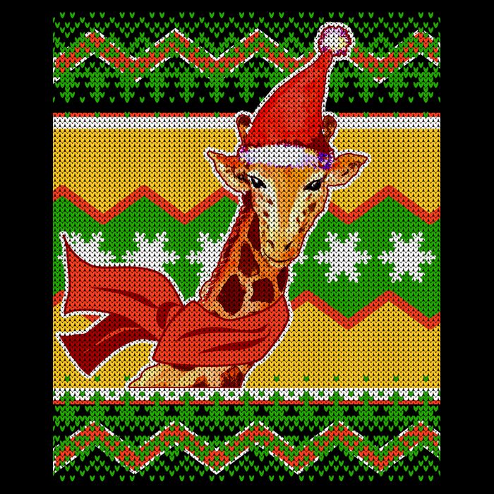 Giraffe Ugly Christmas Flat Bill Trucker Hat