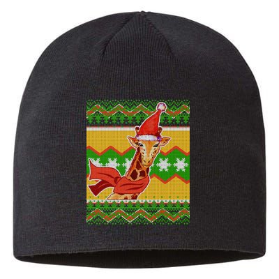 Giraffe Ugly Christmas Sustainable Beanie