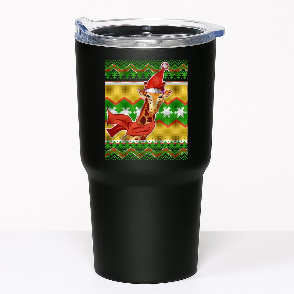 Giraffe Ugly Christmas Tumbler