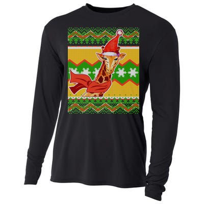 Giraffe Ugly Christmas Cooling Performance Long Sleeve Crew