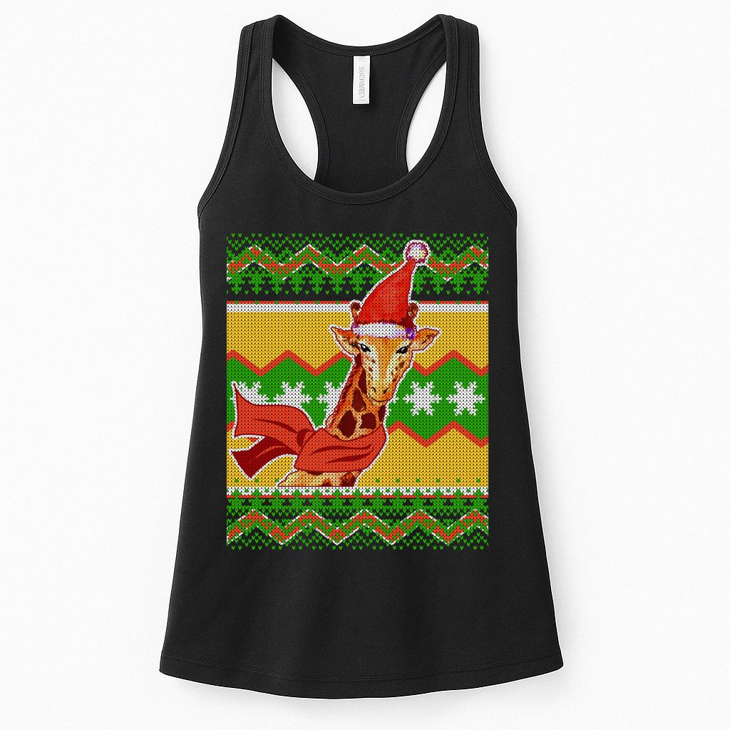 Giraffe Ugly Christmas Womens Tank Top