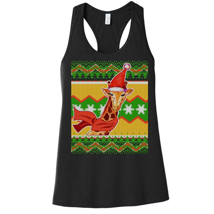 Giraffe Ugly Christmas Women's Racerback Tank