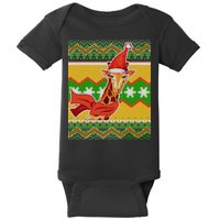 Giraffe Ugly Christmas Baby Bodysuit