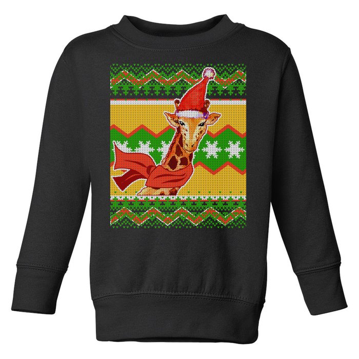 Giraffe Ugly Christmas Toddler Sweatshirt