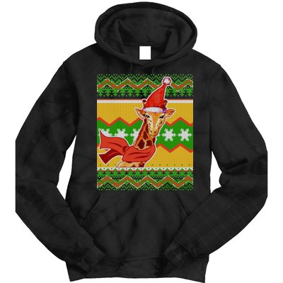 Giraffe Ugly Christmas Tie Dye Hoodie