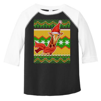 Giraffe Ugly Christmas Toddler Fine Jersey T-Shirt