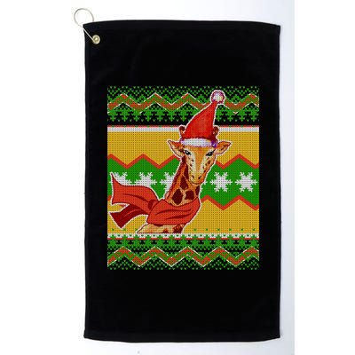 Giraffe Ugly Christmas Platinum Collection Golf Towel