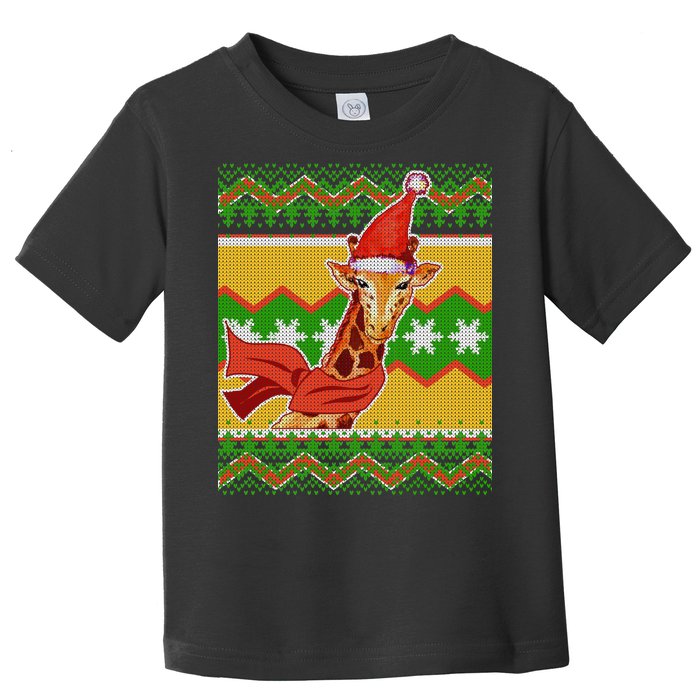 Giraffe Ugly Christmas Toddler T-Shirt