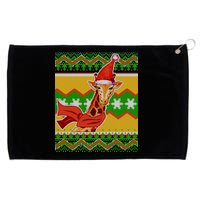 Giraffe Ugly Christmas Grommeted Golf Towel