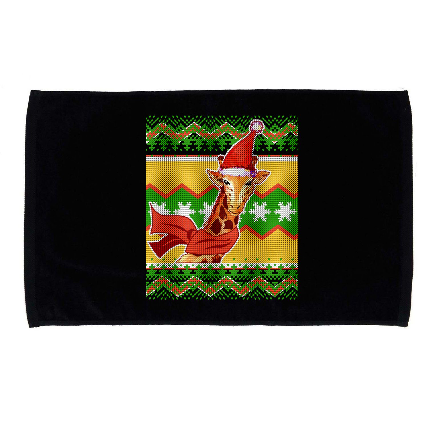 Giraffe Ugly Christmas Microfiber Hand Towel