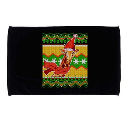 Giraffe Ugly Christmas Microfiber Hand Towel