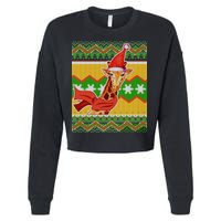 Giraffe Ugly Christmas Cropped Pullover Crew