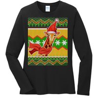 Giraffe Ugly Christmas Ladies Long Sleeve Shirt