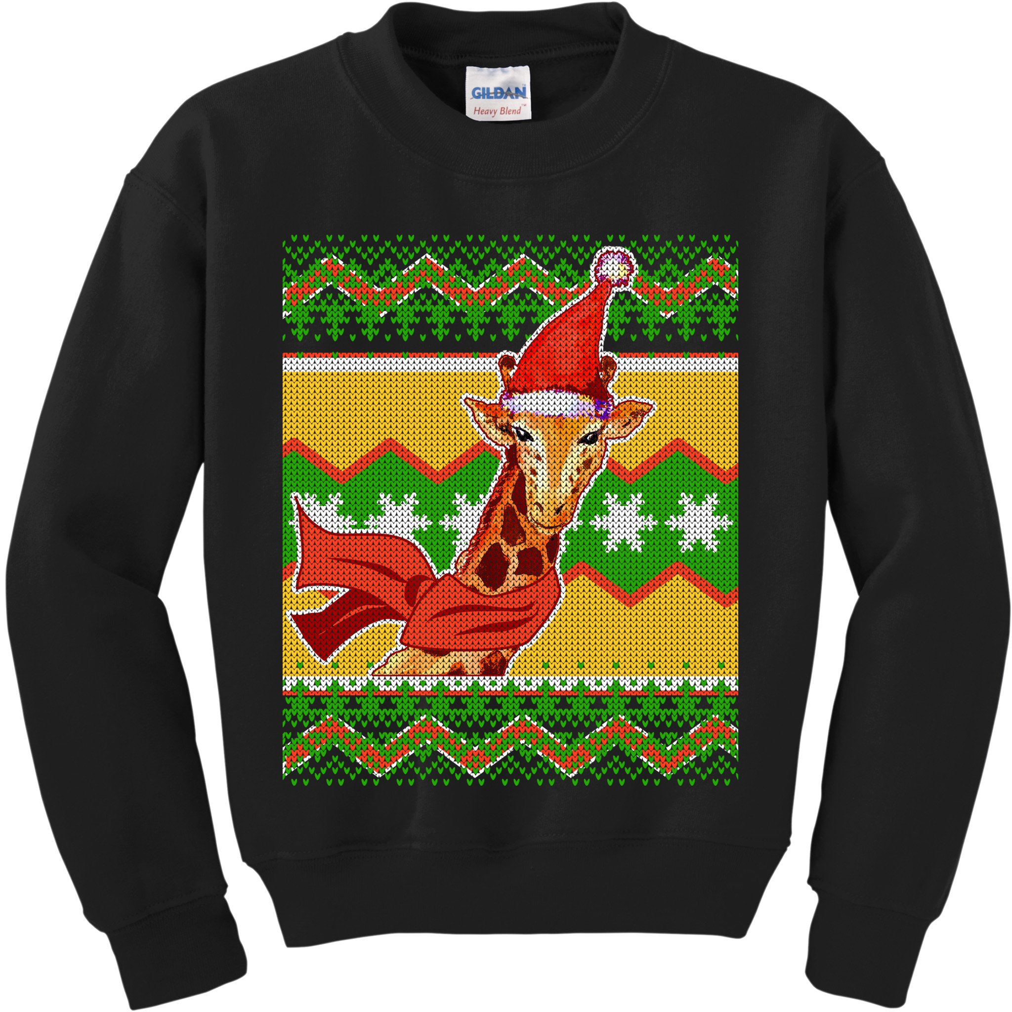 Giraffe Ugly Christmas Kids Sweatshirt