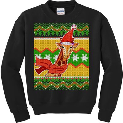 Giraffe Ugly Christmas Kids Sweatshirt