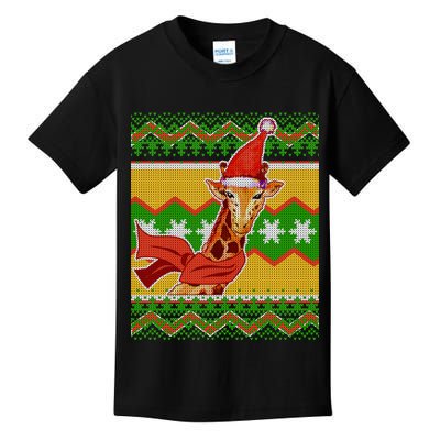 Giraffe Ugly Christmas Kids T-Shirt