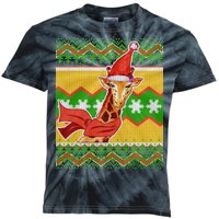 Giraffe Ugly Christmas Kids Tie-Dye T-Shirt