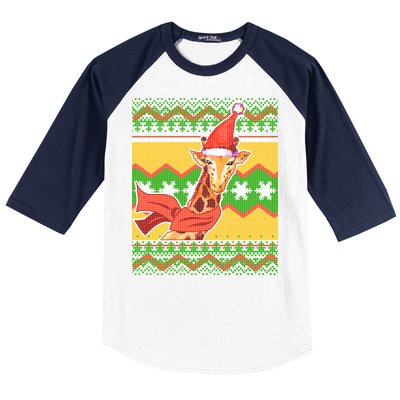 Giraffe Ugly Christmas Baseball Sleeve Shirt