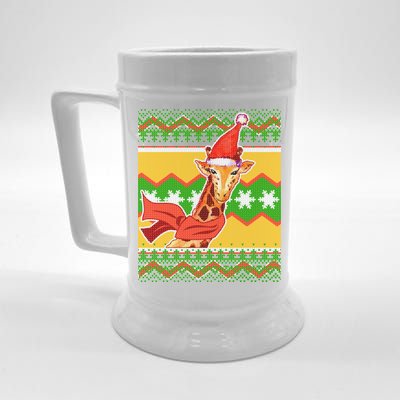 Giraffe Ugly Christmas Beer Stein