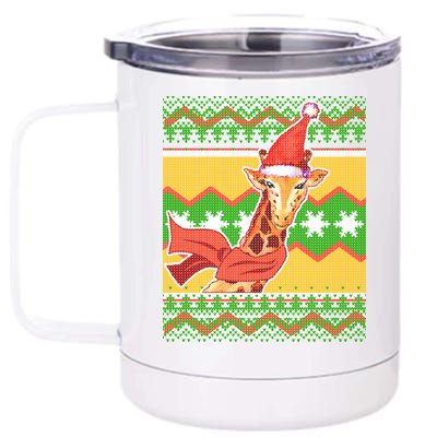 Giraffe Ugly Christmas 12 oz Stainless Steel Tumbler Cup