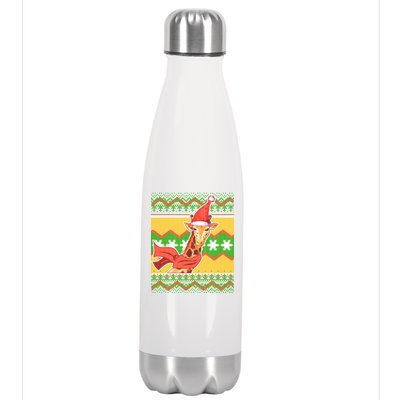 Giraffe Ugly Christmas Stainless Steel Insulated Water Bottle