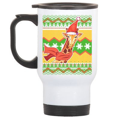 Giraffe Ugly Christmas Stainless Steel Travel Mug