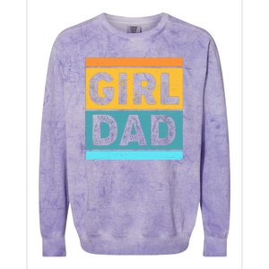 Girl Dad Distressed Color Block Colorblast Crewneck Sweatshirt