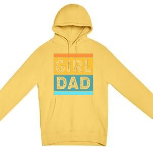 Girl Dad Distressed Color Block Premium Pullover Hoodie