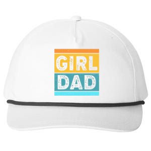 Girl Dad Distressed Color Block Snapback Five-Panel Rope Hat